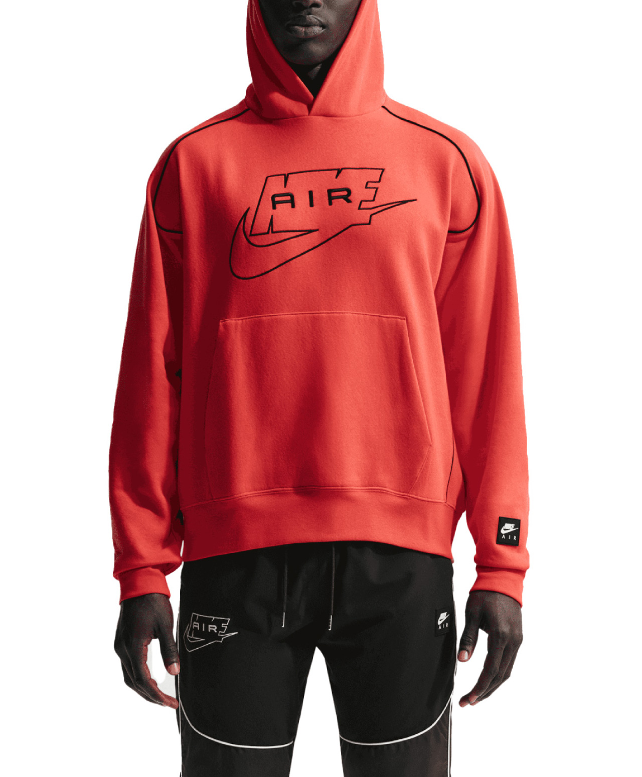 NIKE SPORTSWEAR AIR FLEECE HOOD LIGHT CRIMSON/BLACK