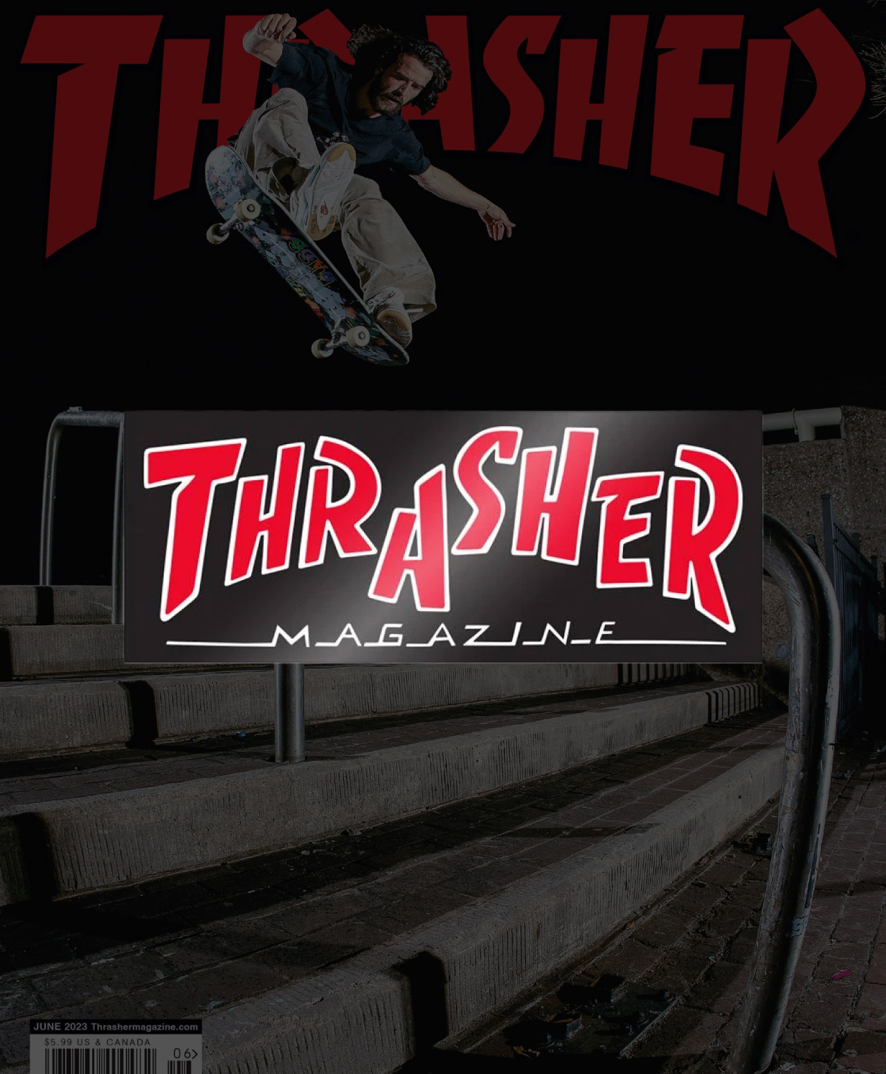 THRASHER X PARRA MAG STICKER BLACK/RED