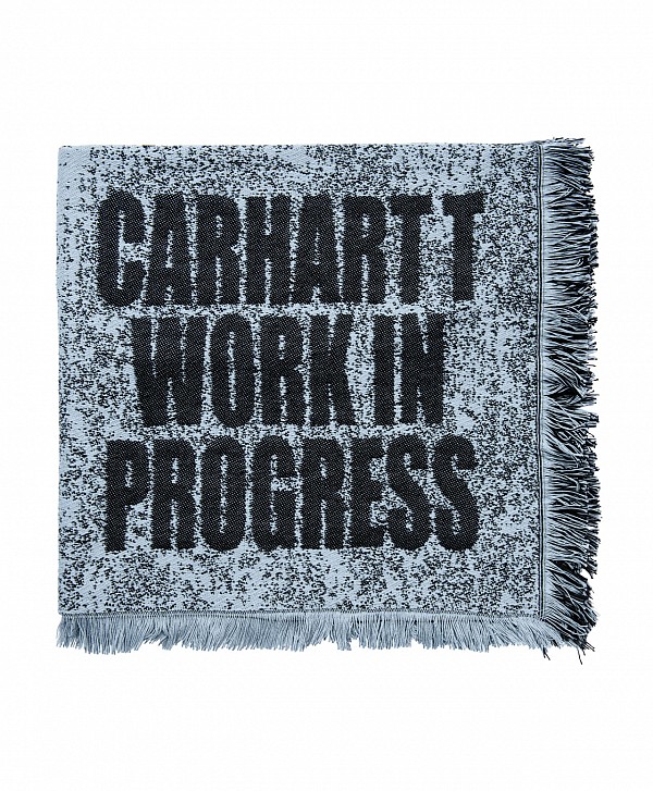 CARHARTT WIP CHRYSANTHEMUM WOVEN BLANKET MISTY SKY/BLACK