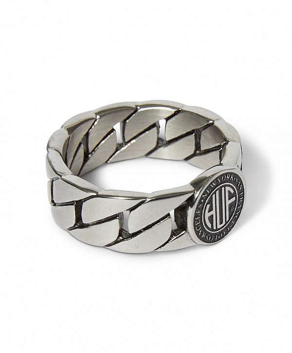 HUF REGIONAL CUBAN LINK RING SILVER