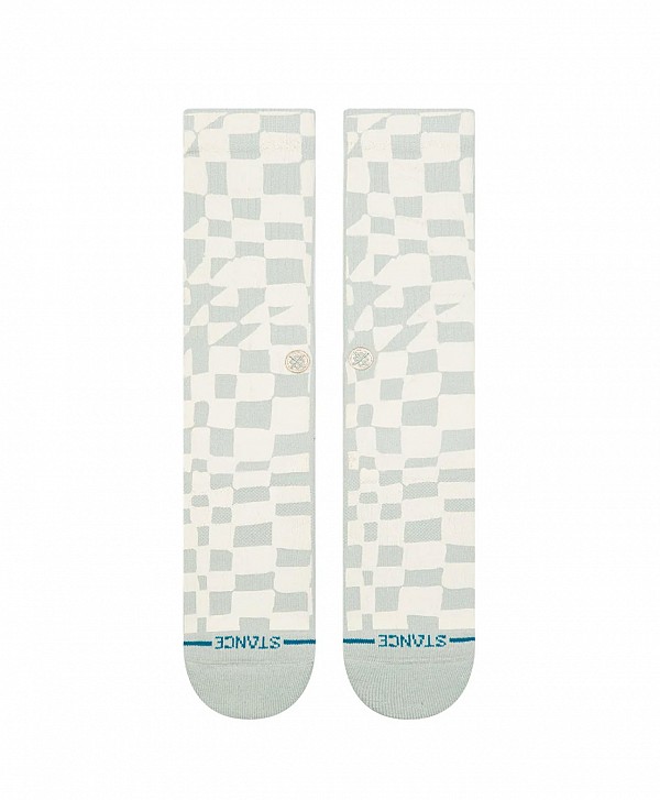 STANCE WAVE CHECK CREW SOCKS PALE BLUE
